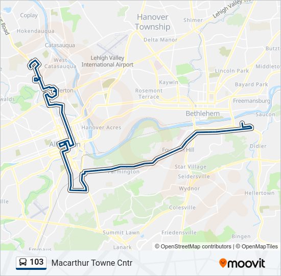 Mapa de 103 de autobús