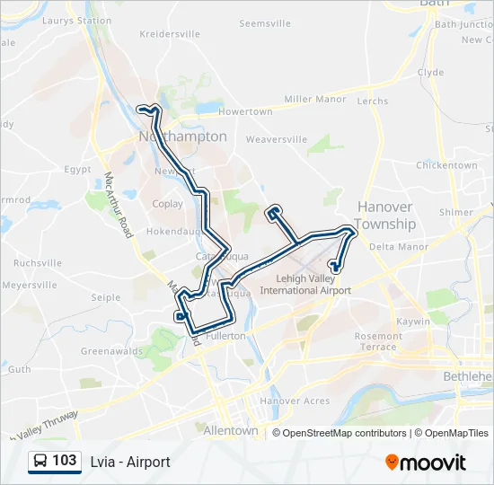 103 Bus Line Map