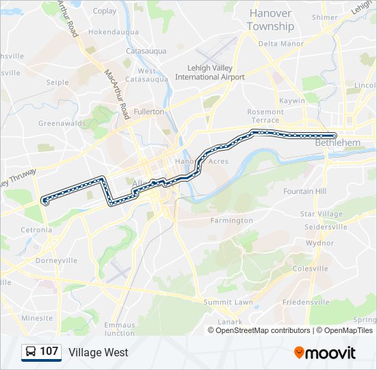 Mapa de 107 de autobús