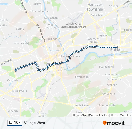 107 Bus Line Map