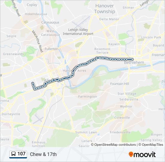 Mapa de 107 de autobús