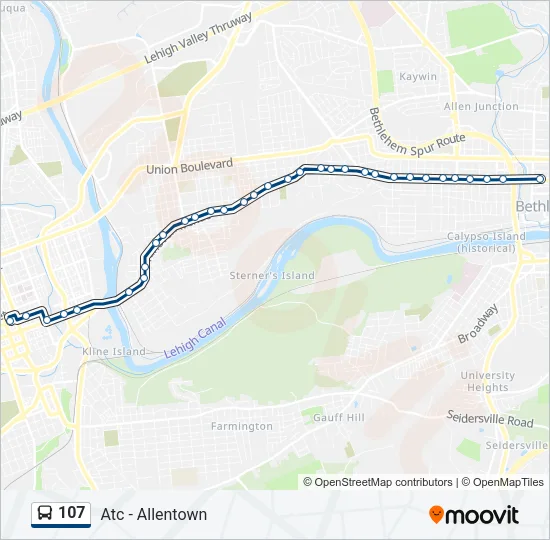 107 Bus Line Map
