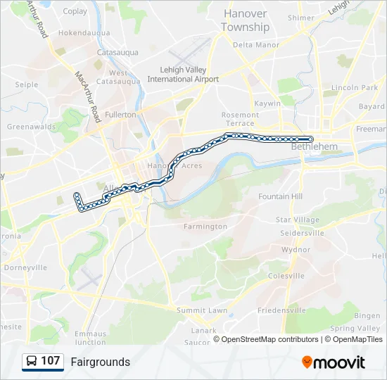 107 Bus Line Map