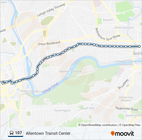 107 bus Line Map