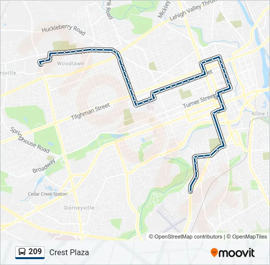 209 Bus Line Map