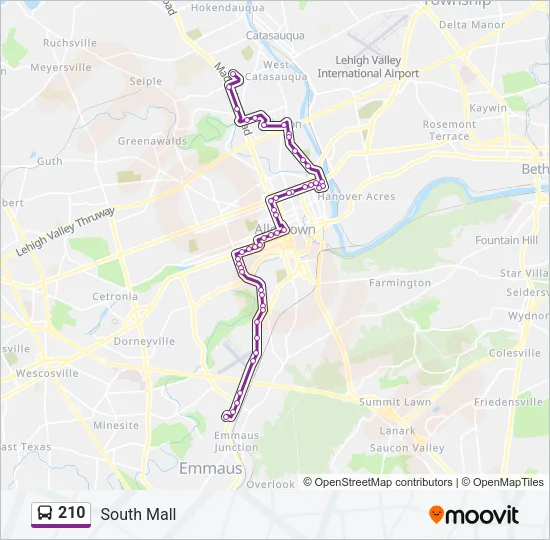 210 Bus Line Map