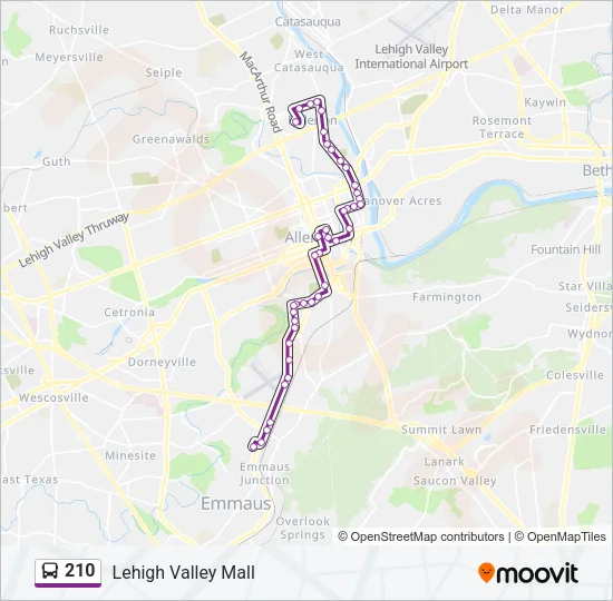 210 Bus Line Map