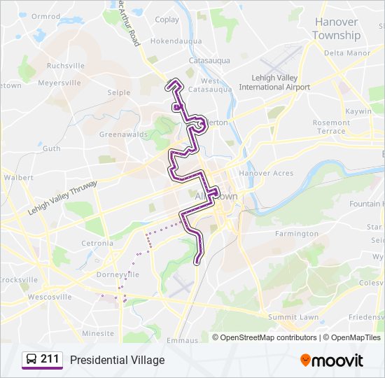 Mapa de 211 de autobús