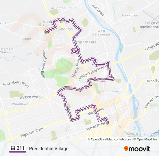 211 Bus Line Map
