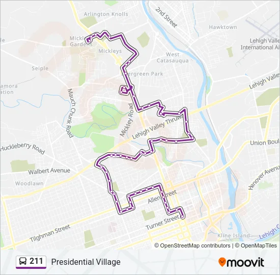211 Bus Line Map