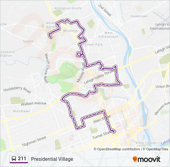 211 Bus Line Map
