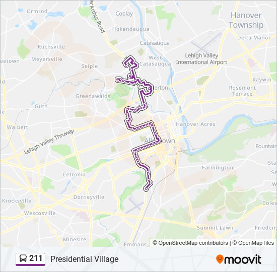 211 bus Line Map