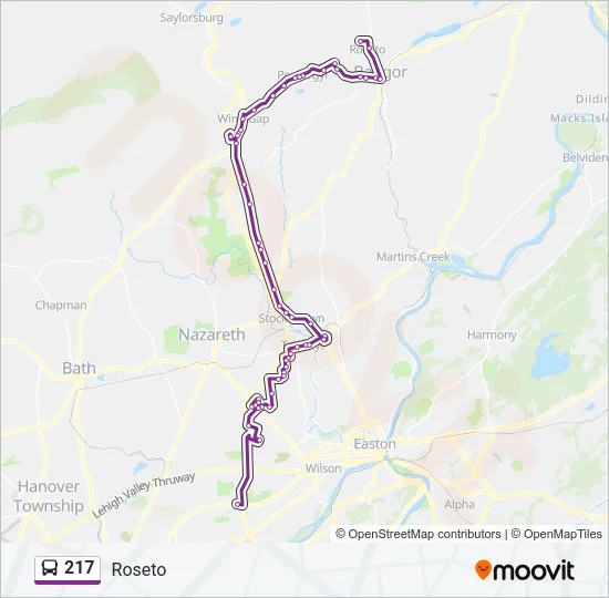 217 Bus Line Map
