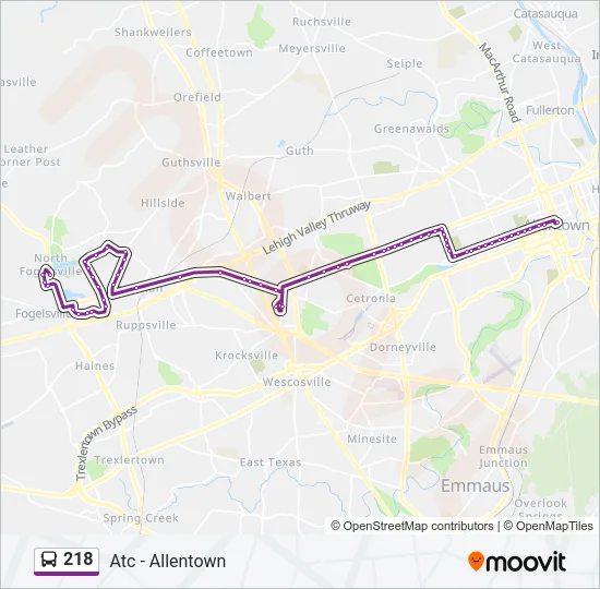 218 Bus Line Map