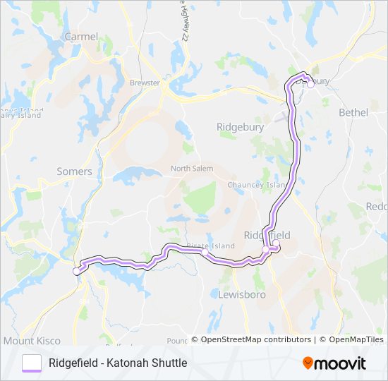 RIDGEFIELD - KATONAH SHUTTLE bus Line Map