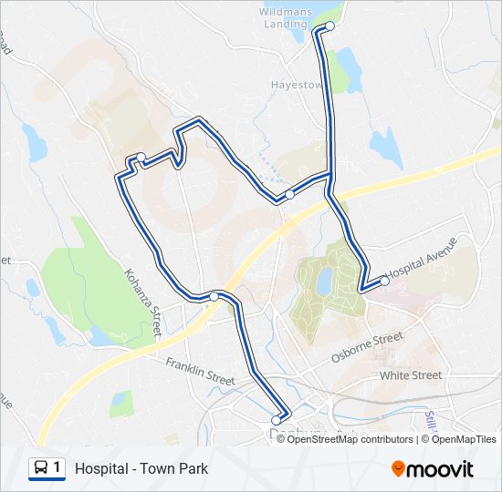 Mapa de 1 de autobús