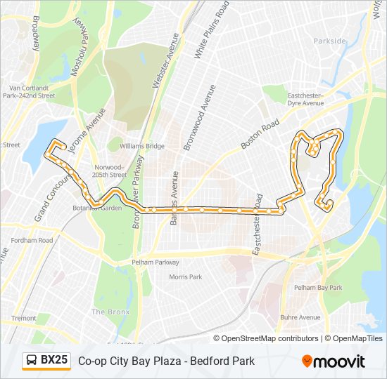 Mapa de BX25 de autobús