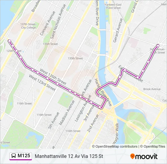 M125 Bus Line Map