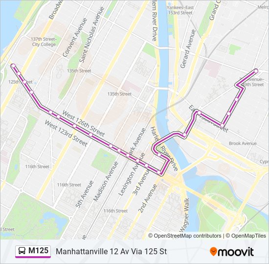 M125 bus Line Map