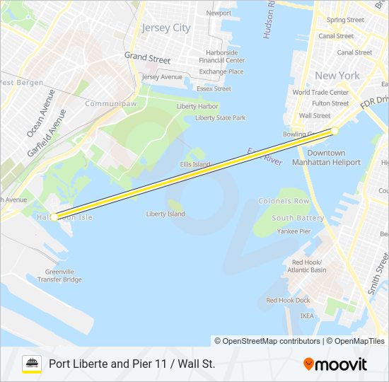 PORT LIBERTE AND PIER 11 / WALL ST.  Line Map
