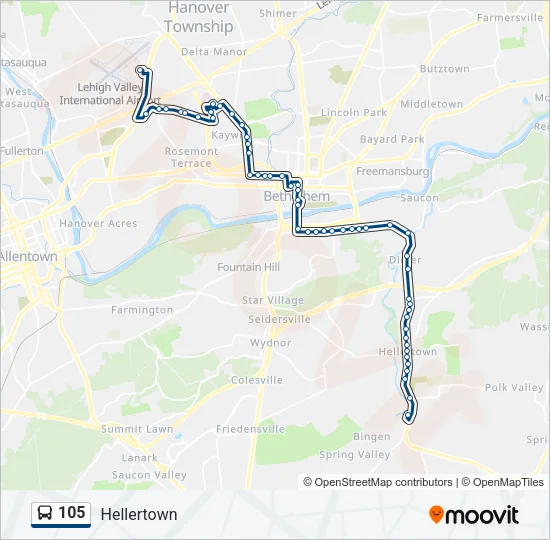 105 Bus Line Map