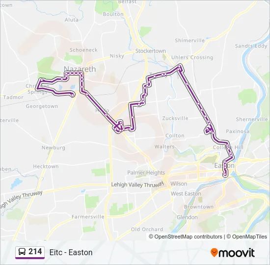 214 Bus Line Map