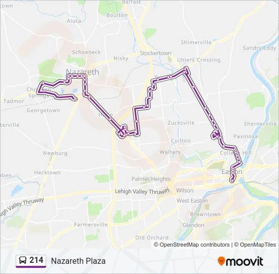 214 Bus Line Map