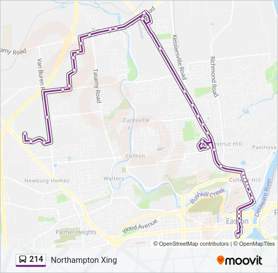 214 Bus Line Map