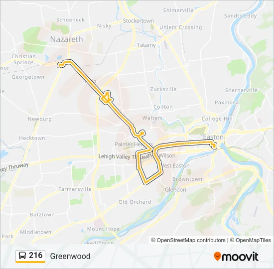 216 Bus Line Map