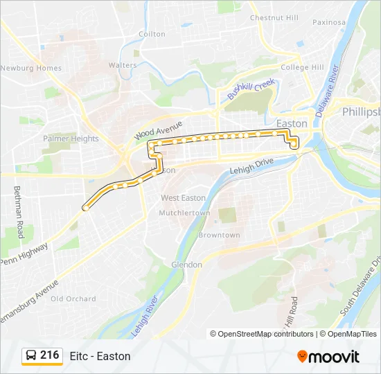 216 Bus Line Map