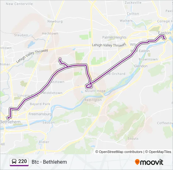 220 Bus Line Map