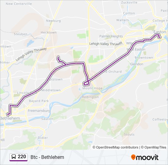 220 bus Line Map
