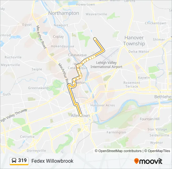 319 Bus Line Map