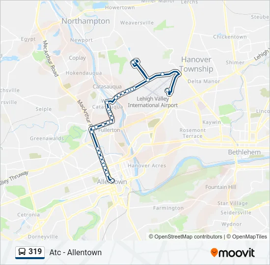 319 Bus Line Map