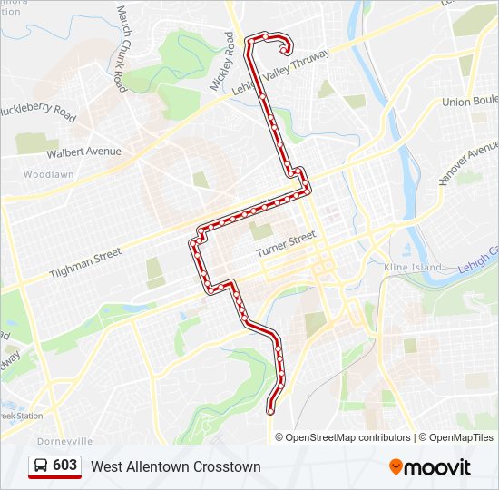 603 bus Line Map