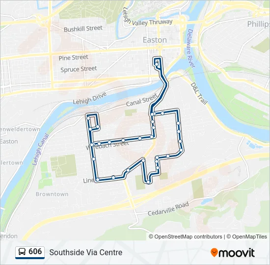 606 Bus Line Map