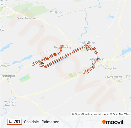701 Bus Line Map