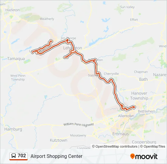702 Bus Line Map