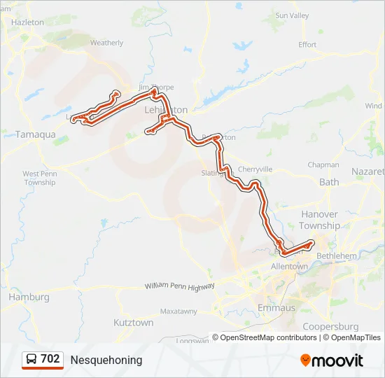 702 Bus Line Map