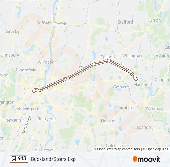 913 Route Schedules Stops Maps 913 Hartford Via Buckland Hills