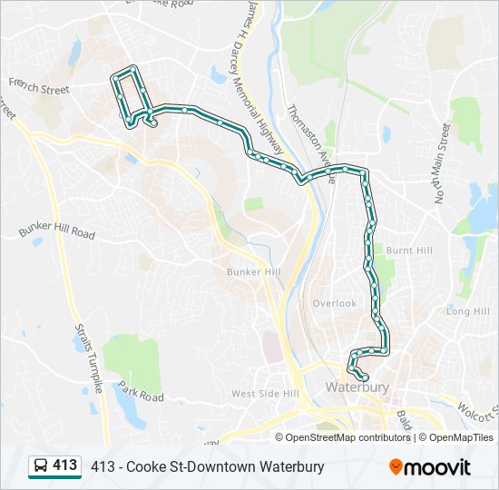 413 bus Line Map