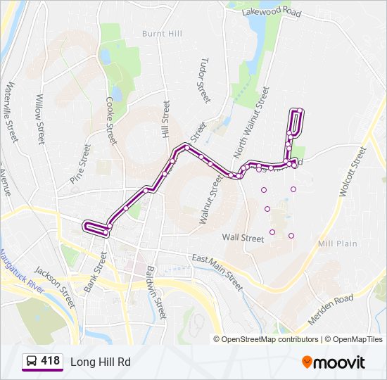 Mapa de 418 de autobús