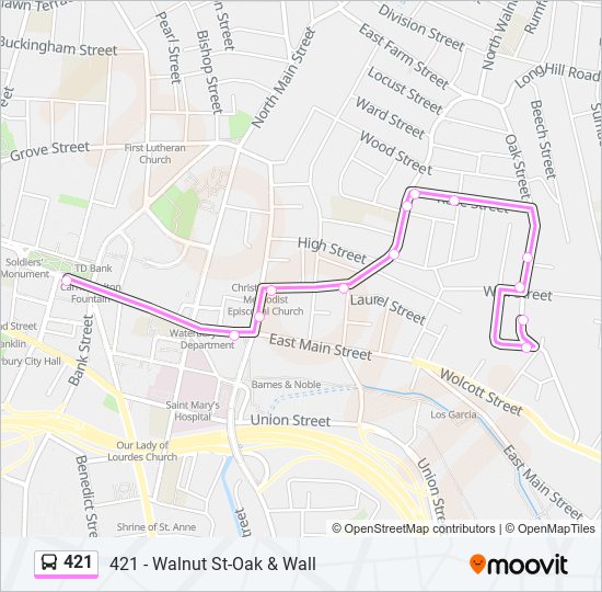 421 bus Line Map