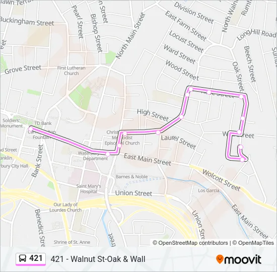 421 Bus Line Map