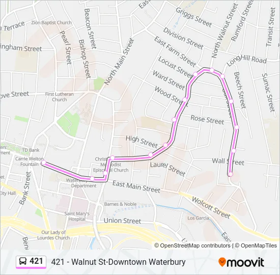 421 Bus Line Map