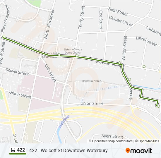 422 bus Line Map