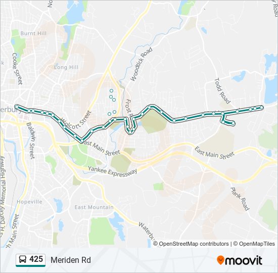 Mapa de 425 de autobús