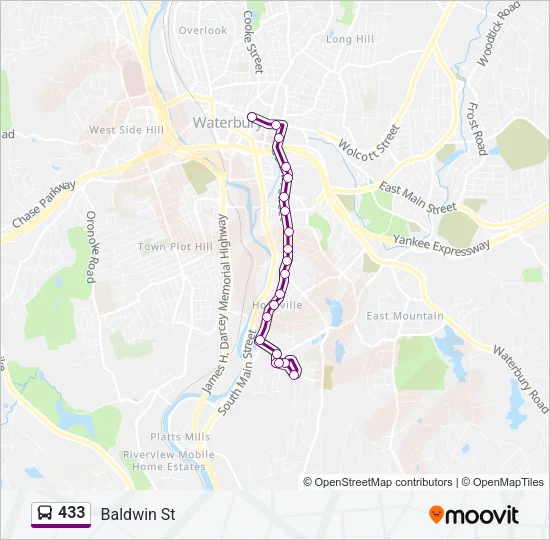 433 Bus Line Map