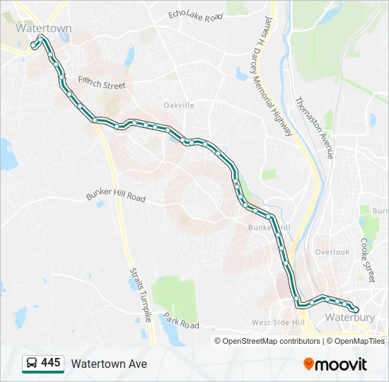 445 Bus Line Map