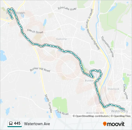 445 Bus Line Map